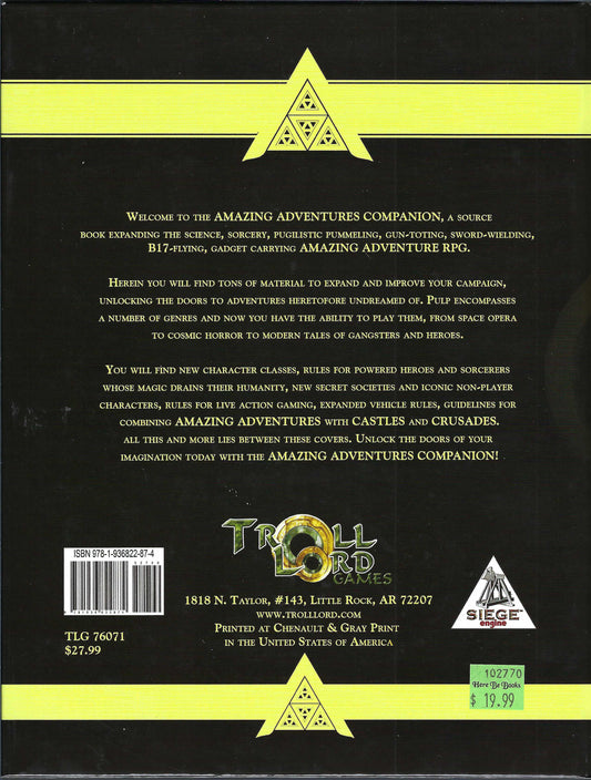 Amazing Adventures Companion by Jason Vey back cover