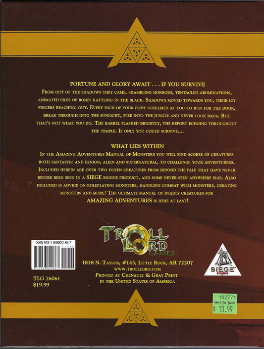 Amazing Adventures Manual of Monsters back cover