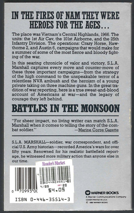 Battles in the Monsoon by S.L.A. Marshall back cover