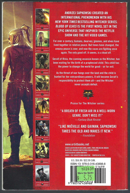 Blood of Elves by Andrzej Sapkowski back cover