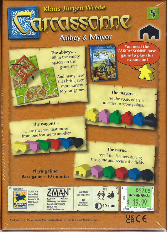 Carcassonne: Abbey & Mayor back of box
