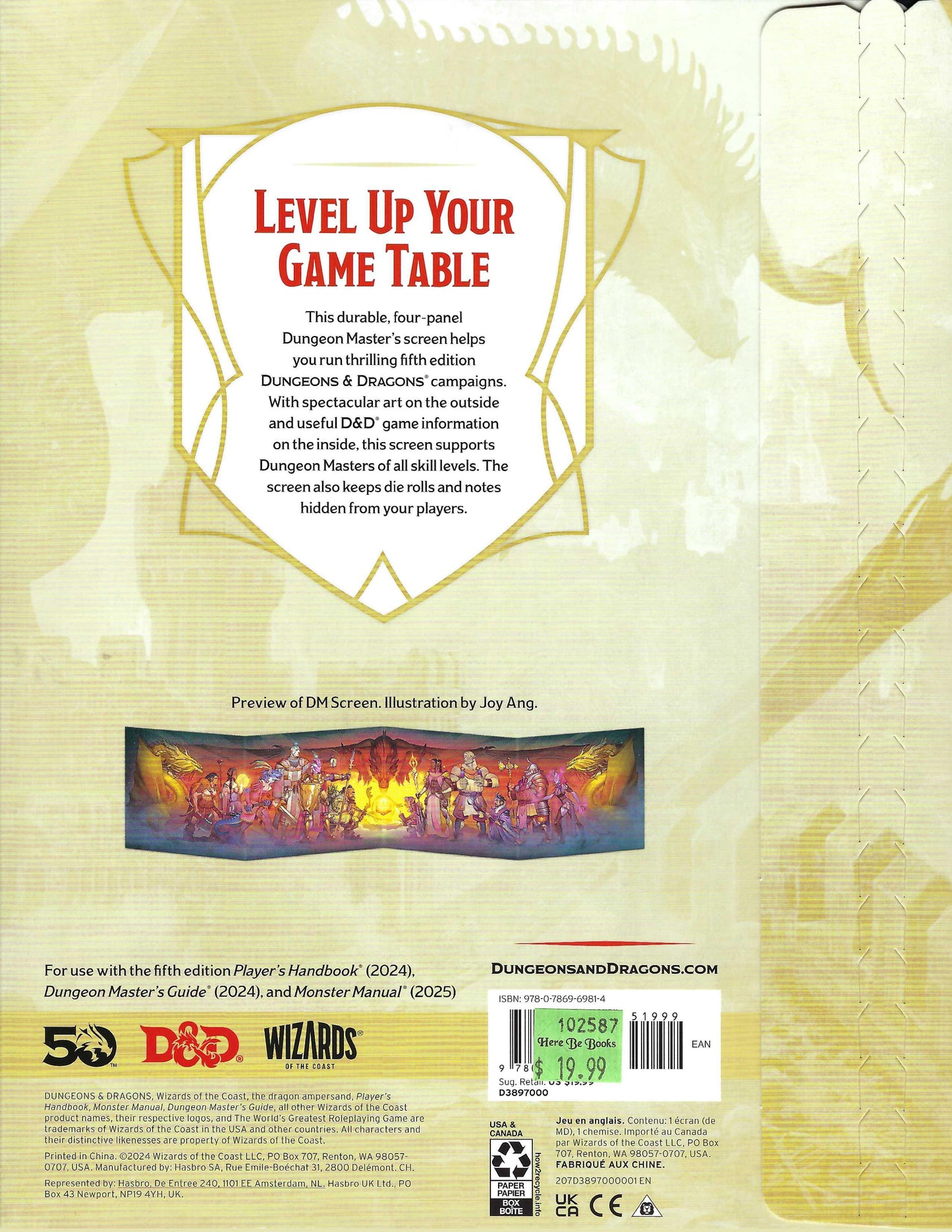 Dungeon Master's Screen back cover