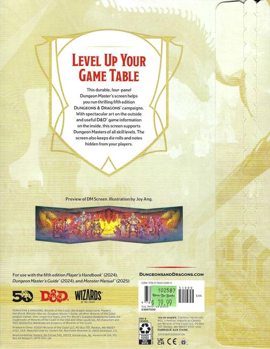Dungeon Master's Screen back cover