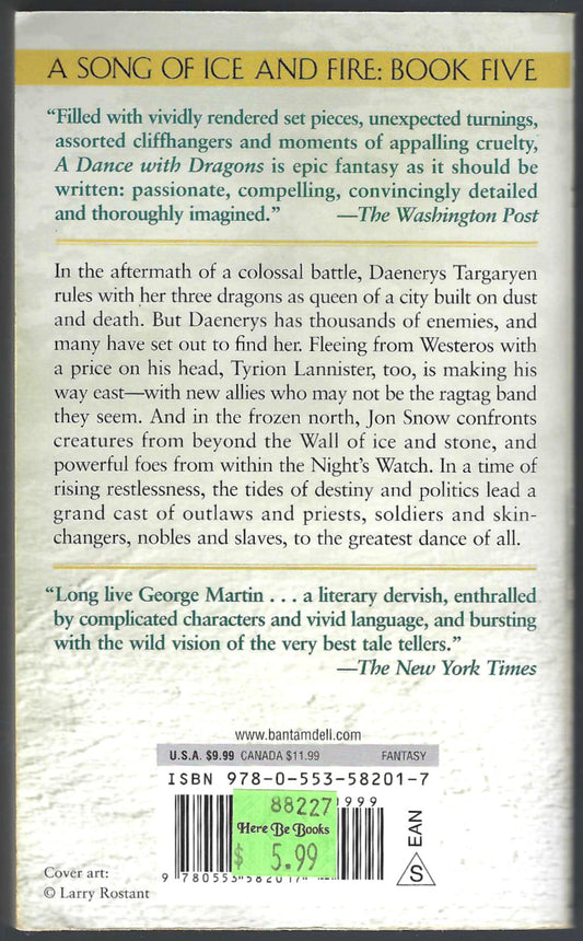 A Dance with Dragons (Song of Ice and Fire #5) by George R. R. Martin back cover