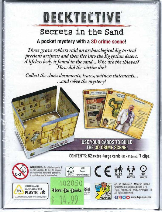 Decktective: Secrets in the Sand back of box