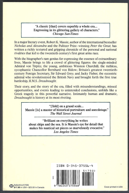 Dreadnought: Britain, Germany, and the Coming of the Great War by Robert Massie back cover
