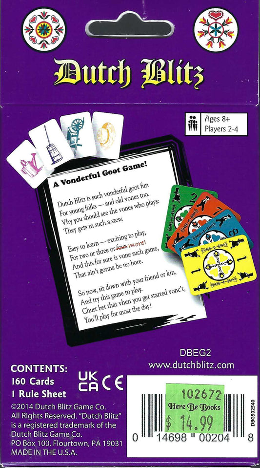 Dutch Blitz Purple Expansion back of box