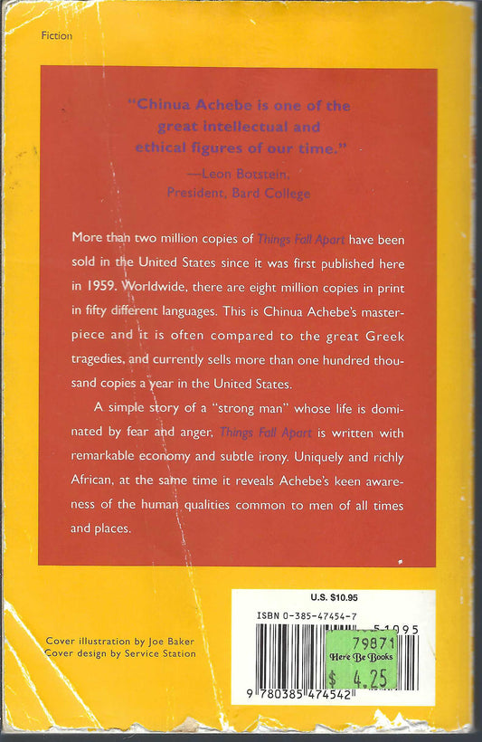 Things Fall Apart by Chinua Achebe back cover