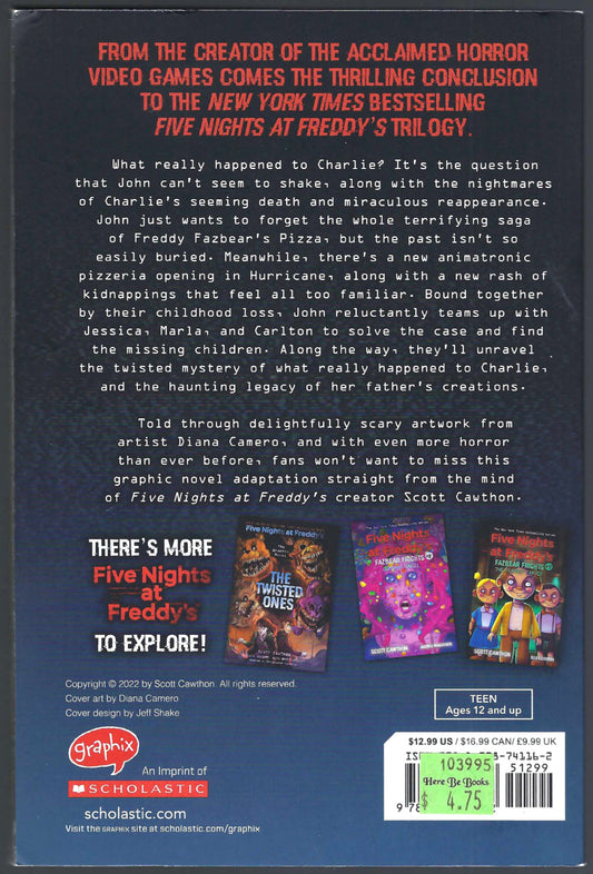 The Fourth Closet (Five Nights at Freddy's #3) by Scott Cawthon back cover