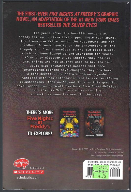 Silver Eyes (Five Nights at Freddy's #1) by Scott Cawthon back cover