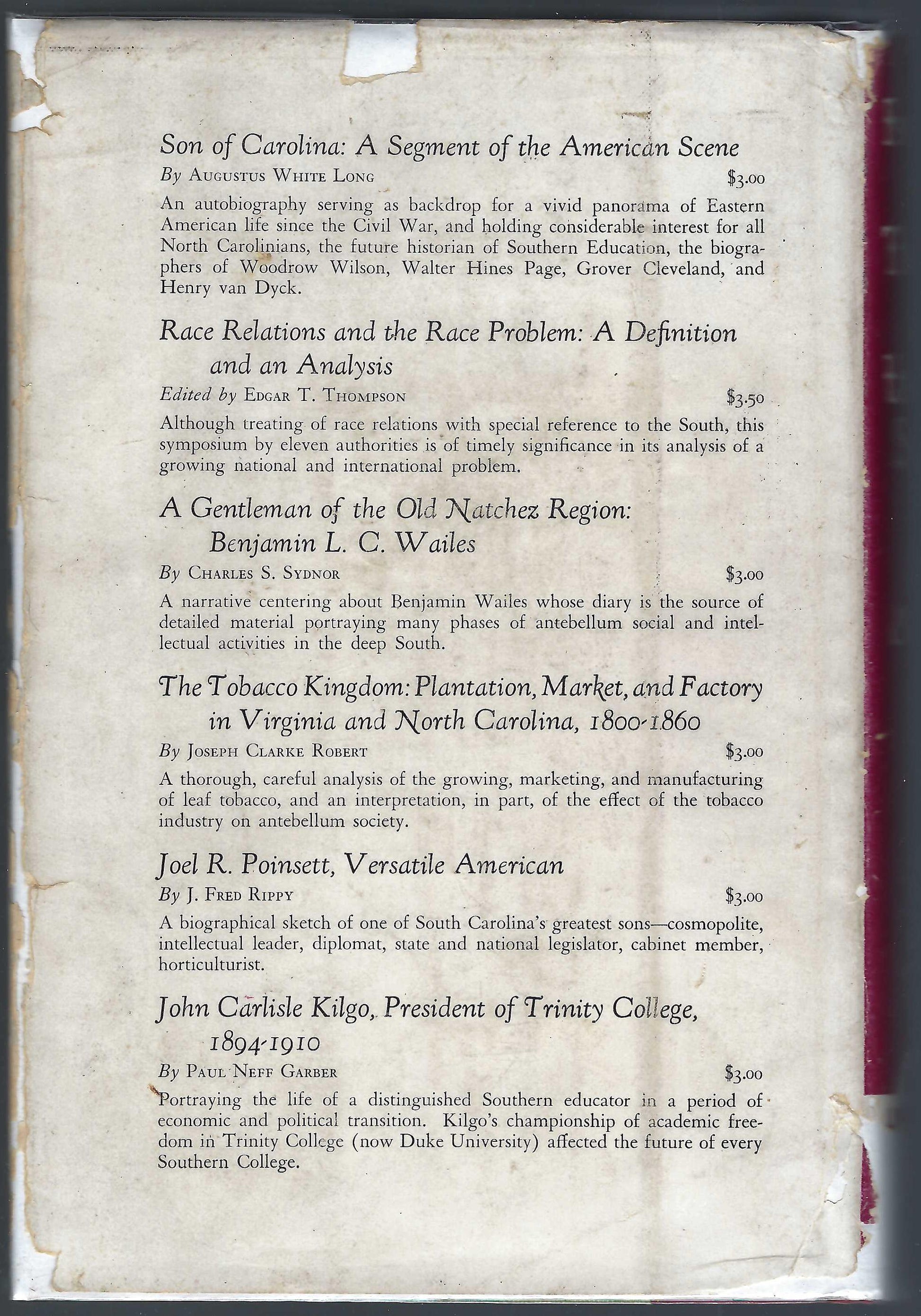 Freedom of Thought in the Old South back cover