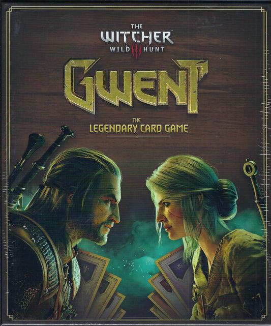 Gwent card game box cover featuring two characters from 'The Witcher' series.