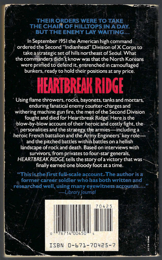 Heartbreak Ridge: Korea, 1951 by Arned Hinshaw back cover