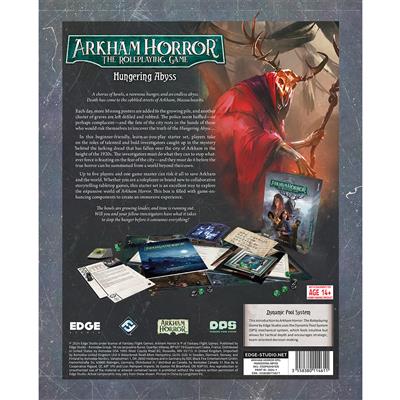 Arkham Horror RPG Hungering Abyss Starter Set back of box