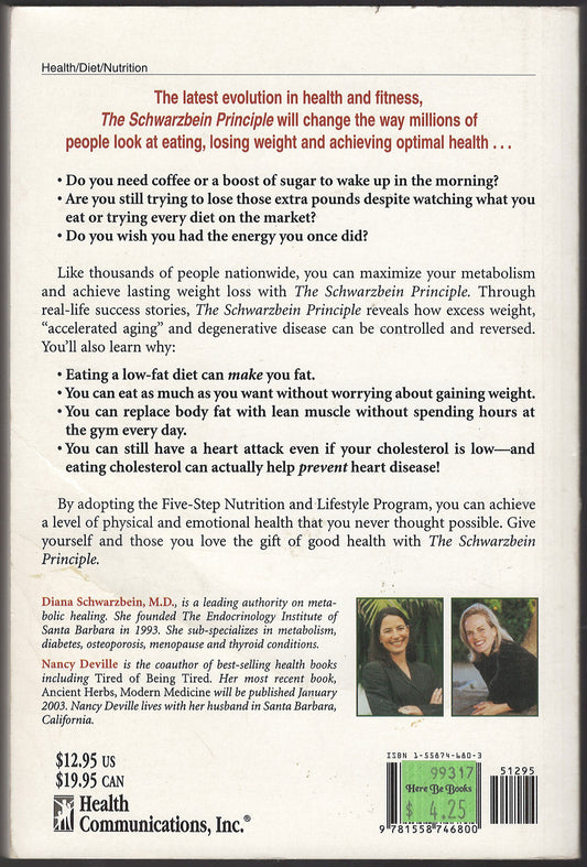 The Schwarzbein Principle The Truth About Losing Weight, Being Healthy, and Feeling Younger back cover