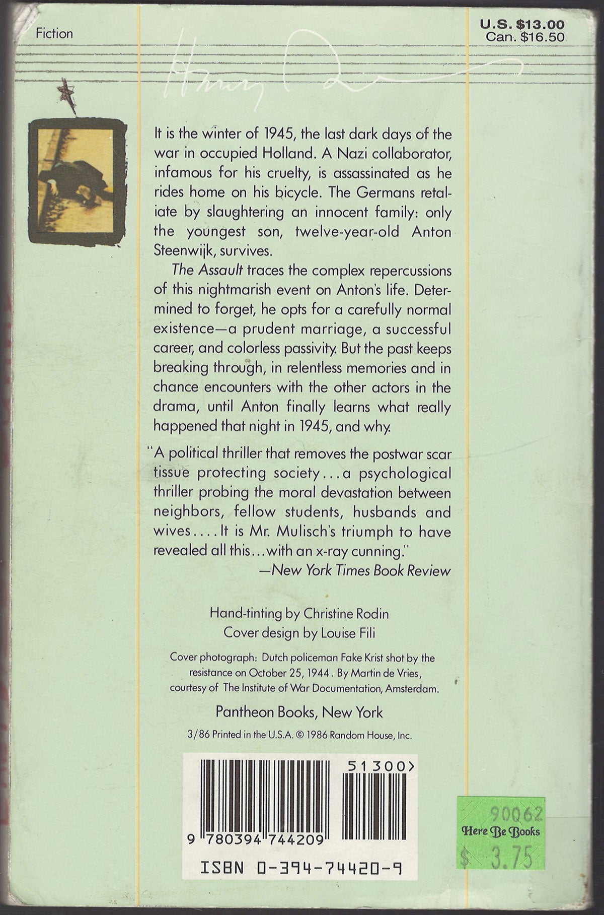 The Assault by Harry Mulisch back cover
