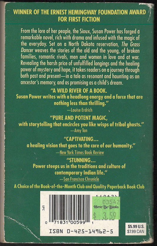 The Grass Dancer by Susan Power back cover