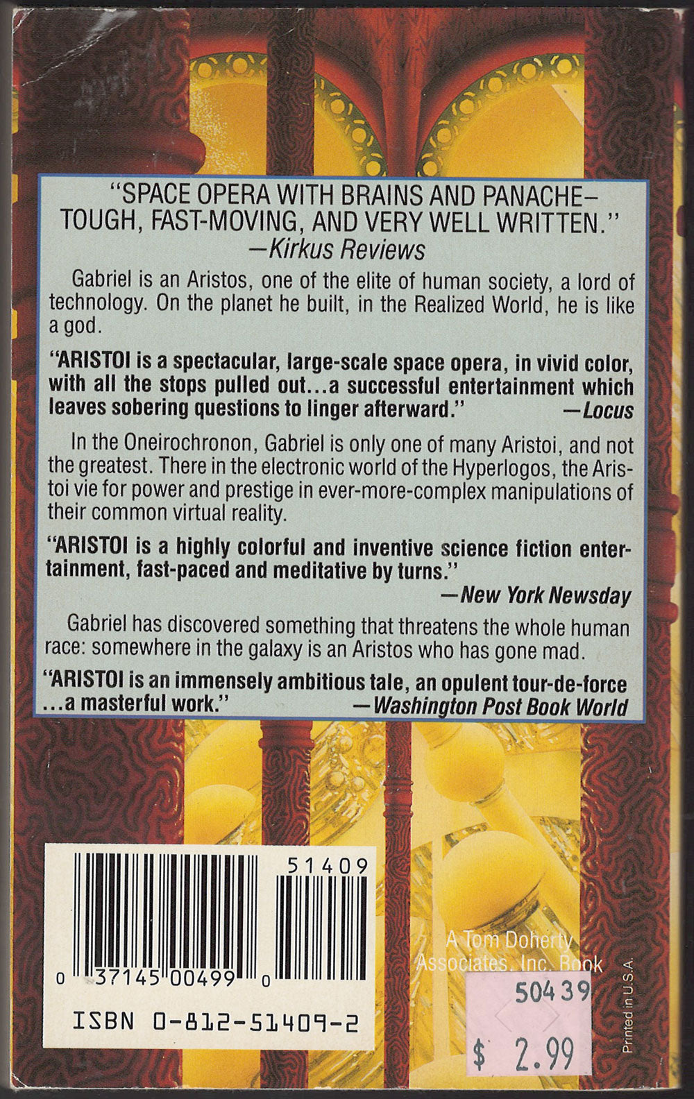 Aristoi by Walter John Williams back cover