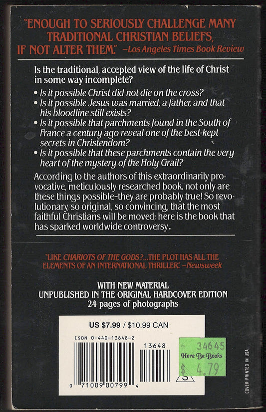 Holy Blood, Holy Grail back cover