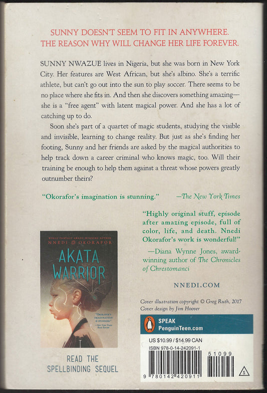 Akata Witch by Nnedi Okorafor back cover