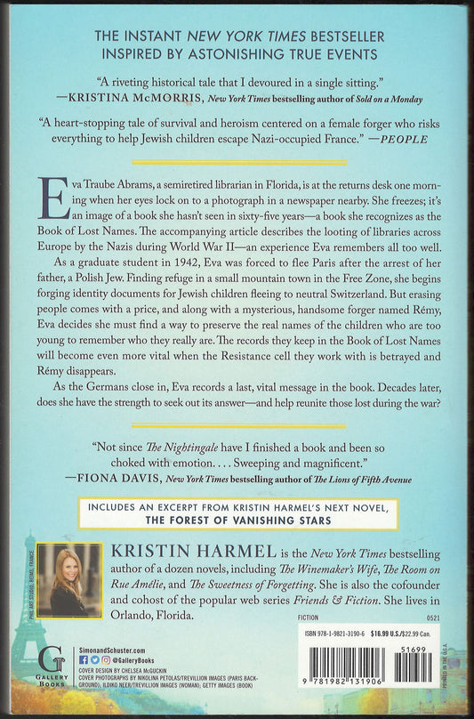 The Book of Lost Names by Kristin Harmel back cover
