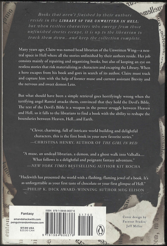 The Library of the Unwritten by A. J. Hackwith back cover