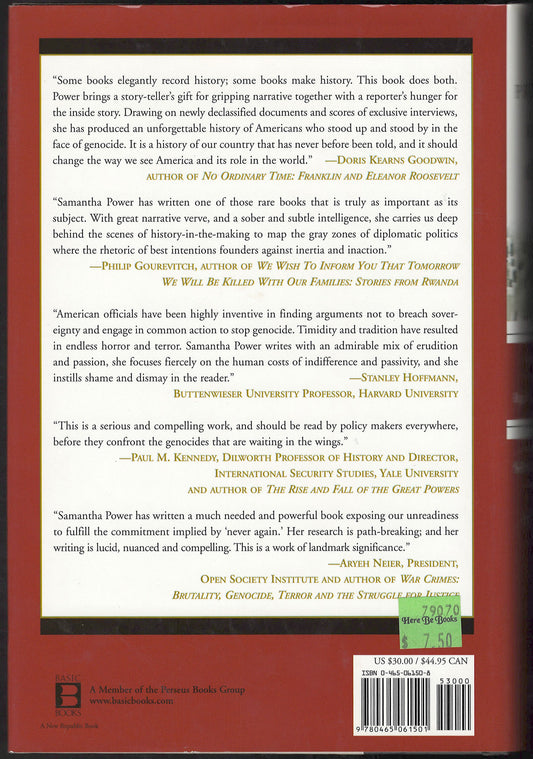 A Problem from Hell America and the Age of Genocide by Samantha Power back cover