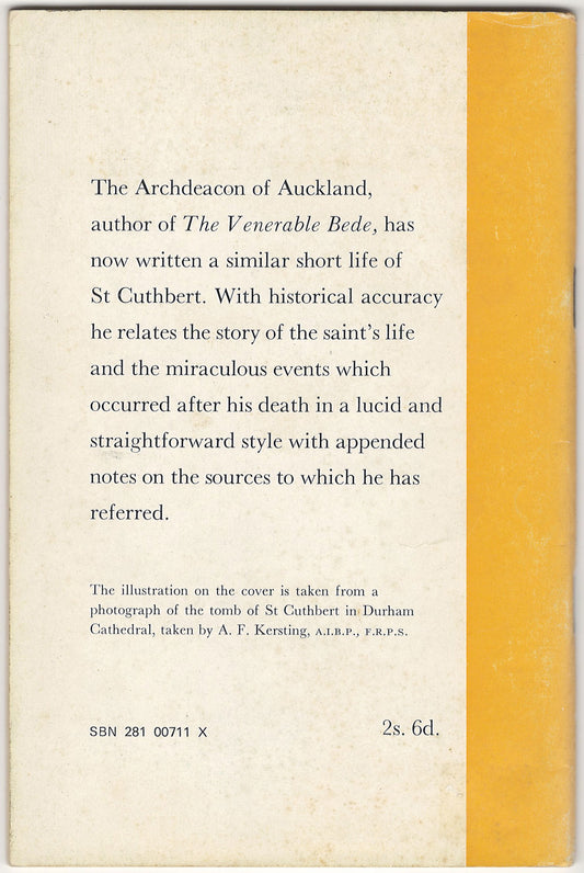 The Life and Death of St. Cuthbert by C. J. Stranks back cover