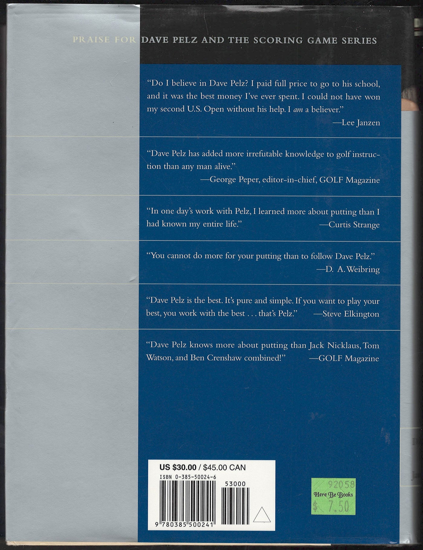Dave Pelz's Putting Bible back cover