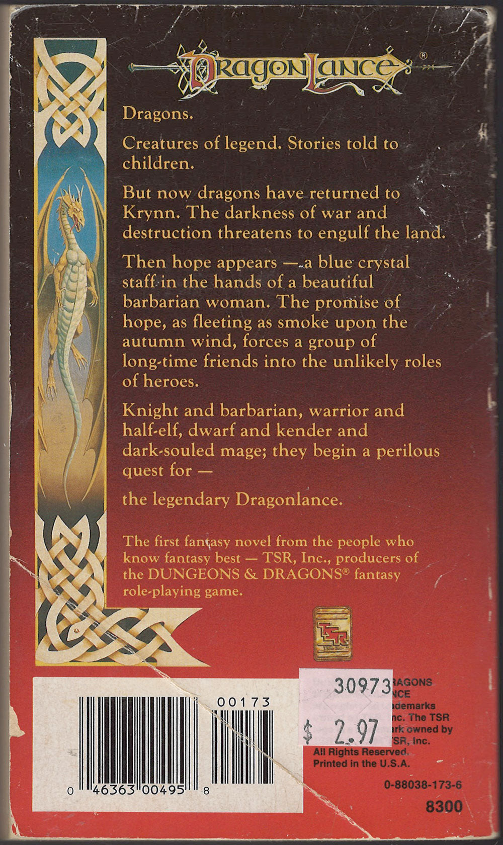 Dragons of Autumn Twilight by Margaret Weis and Tracy Hickman back cover