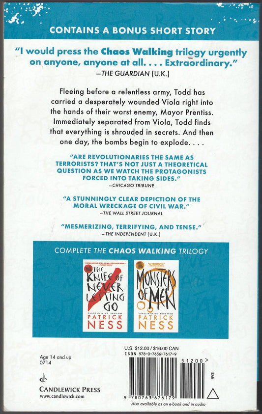 The Ask and the Answer by Patrick Ness back cover