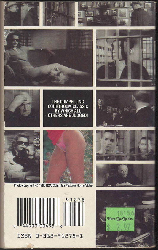 Anatomy of a Murder by Robert Traver back cover