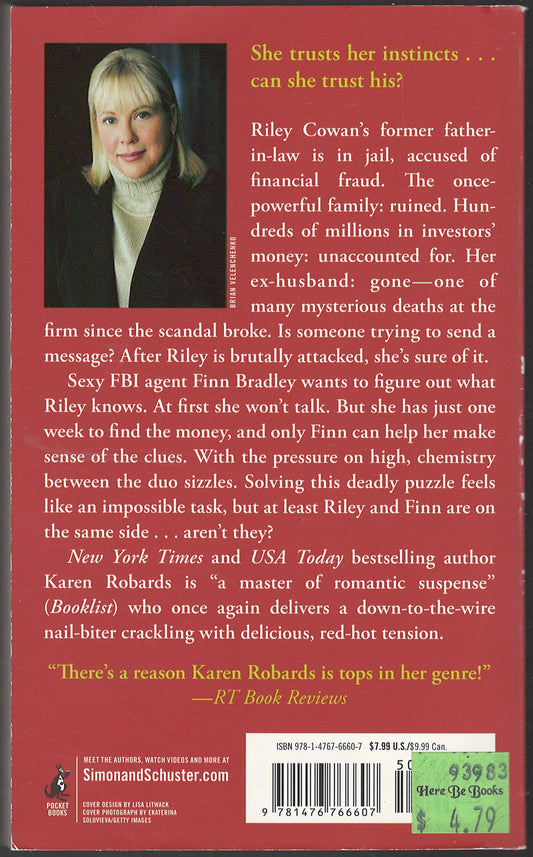 Hush by Karen Robards back cover