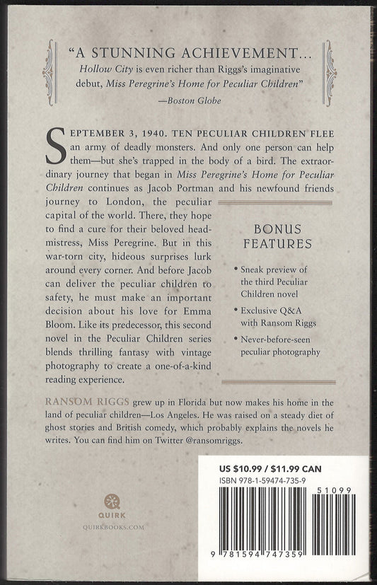 Hollow City by Ransom Riggs back cover