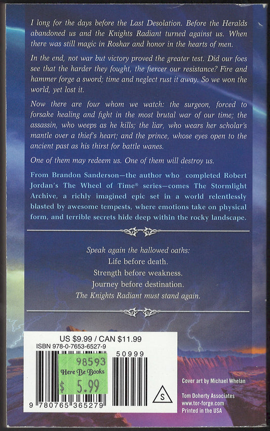 The Way of Kings by Brandon Sanderson back cover