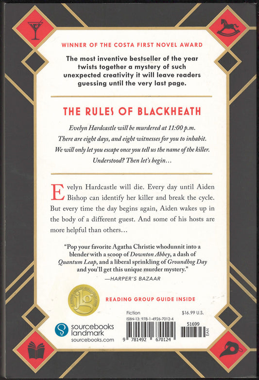 The 7½ Deaths of Evelyn Hardcastle by Stuart Turton back cover