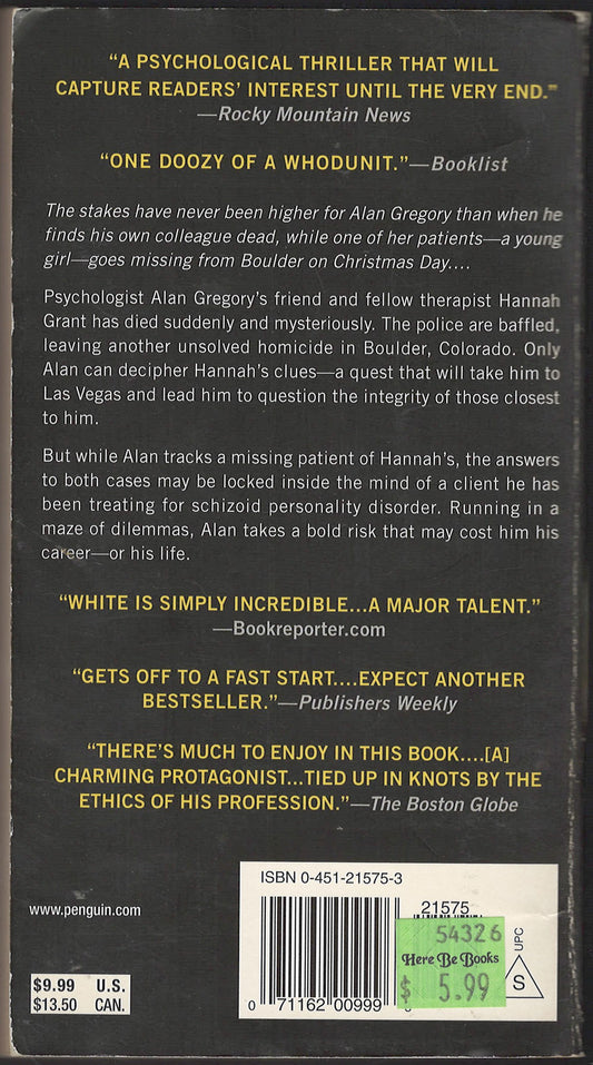 Missing Persons by Stephen White back cover