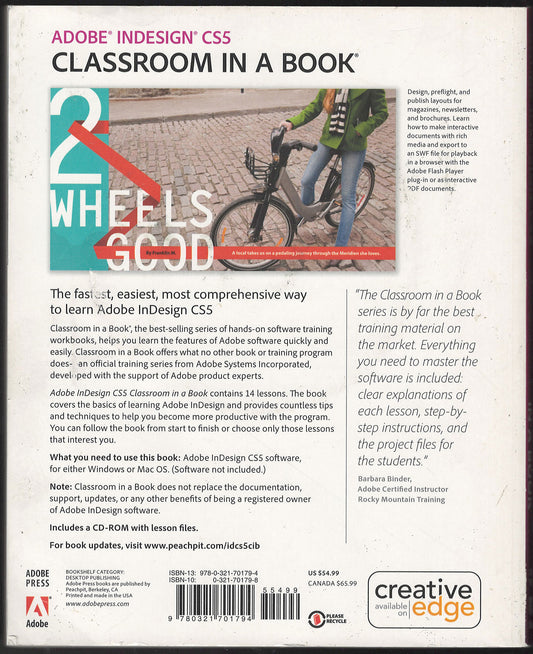 Adobe InDesign CS5 Classroom in a Book back cover