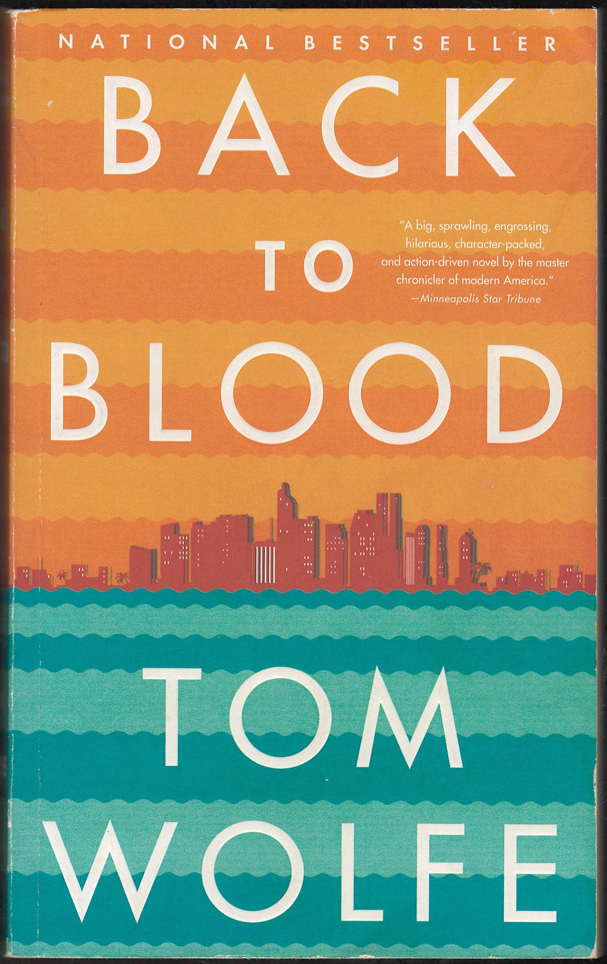 Front cover of Back to Blood by Tom Wolfe with a city skyline design.