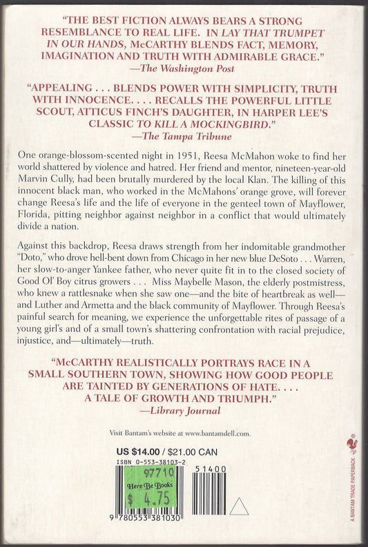 Lay that Trumpet in Our Hands by Susan Carol McCarthy back cover