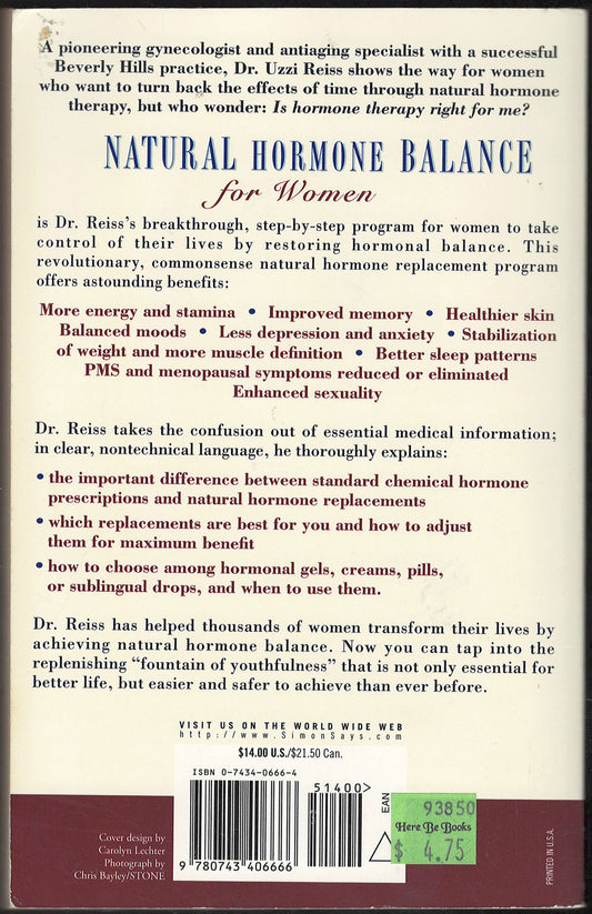 Natural Hormone Balance for Women Look Younger, Feel Stronger, and Live Life with Exuberance back cover