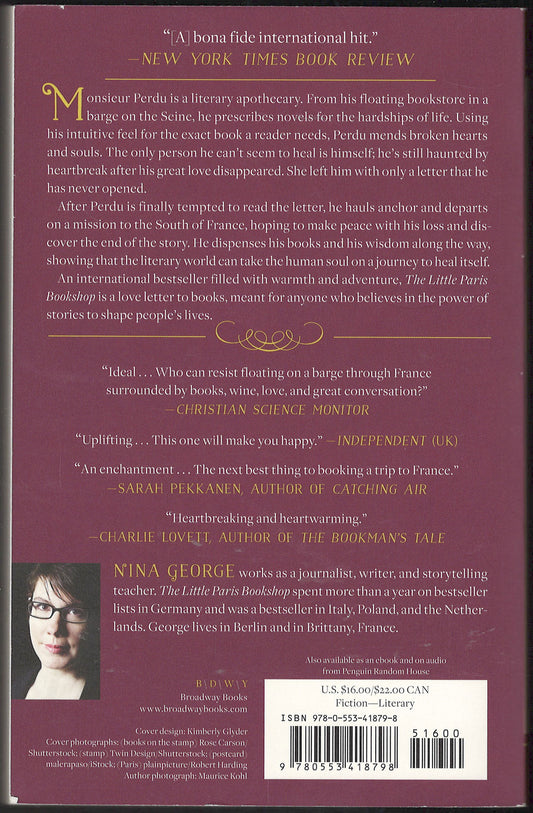 The Little Paris Bookshop by Nina George back cover