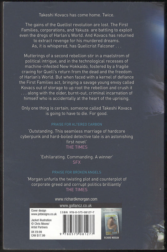 Woken Furies by Richard Morgan back cover