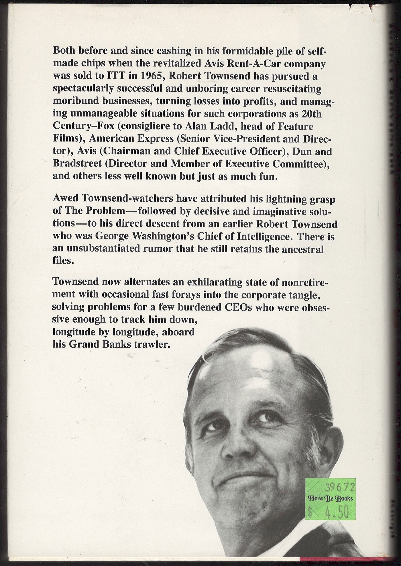 Further Up the Organization by Robert Townsend back cover