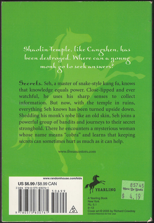 The Five Ancestors: Snake by Jeff Stone back cover