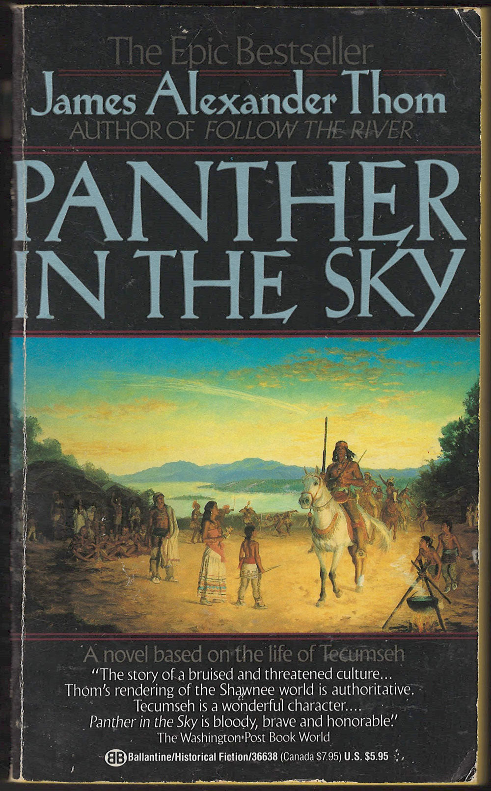 Panther in the Sky by James Alexander Thom with a historical scene illustration.