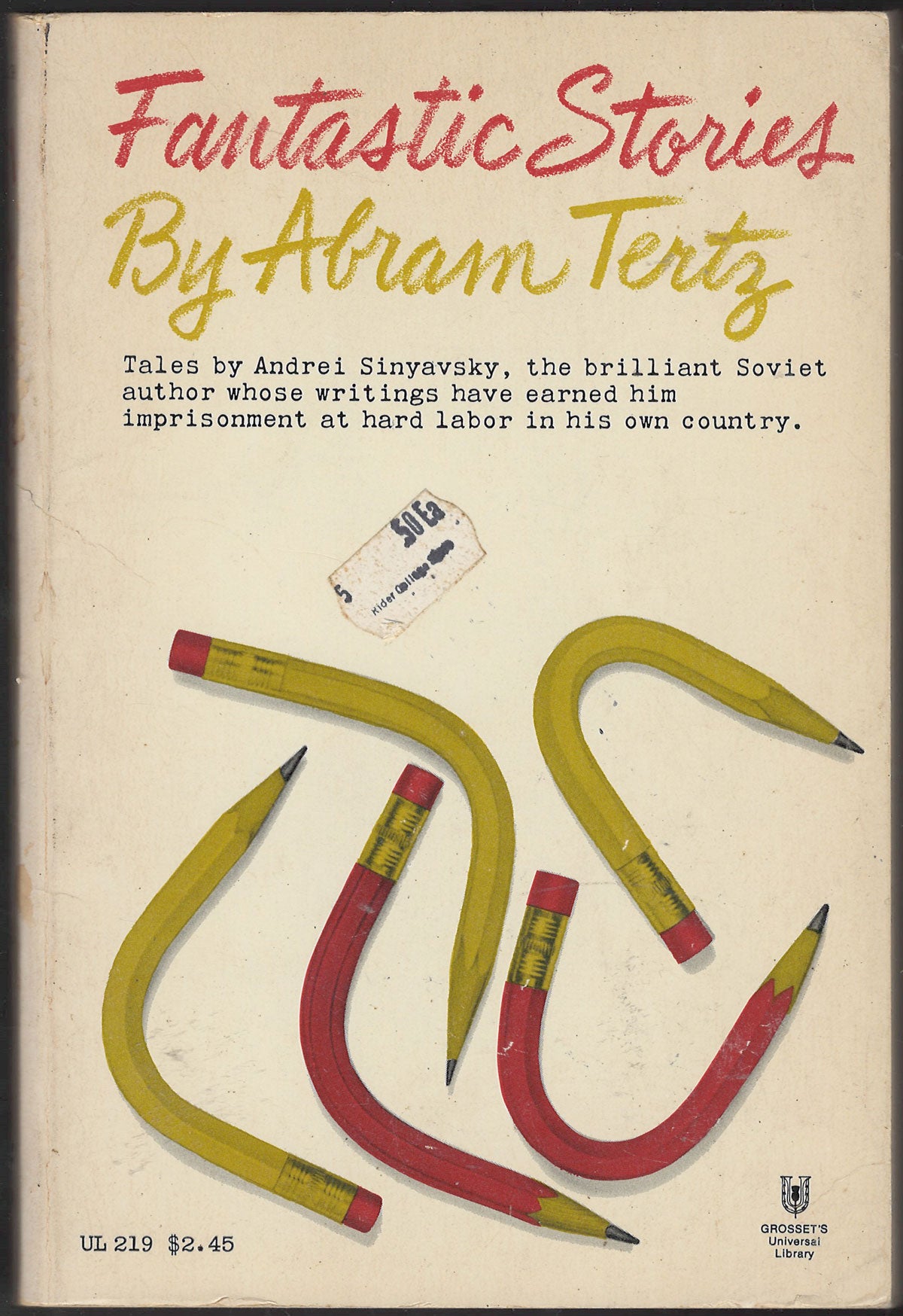 Front cover of Fantastic Stories by Abram Tertz with bent pencils .