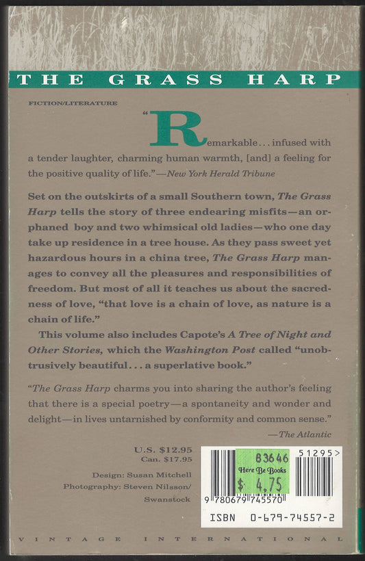 Grass Harp by Truman Capote back cover