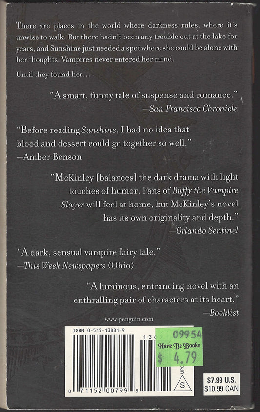 Sunshine by Robin McKinley back cover