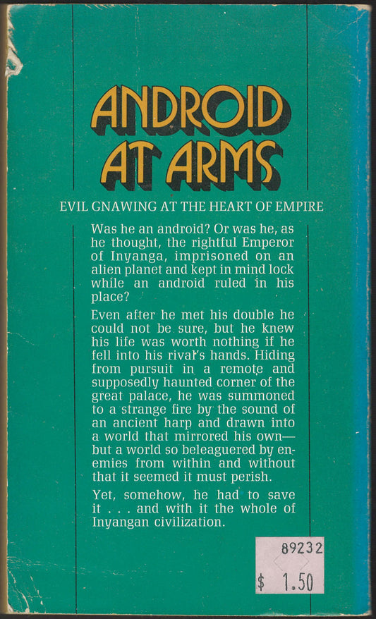 Android at Arms by Andre Norton back cover